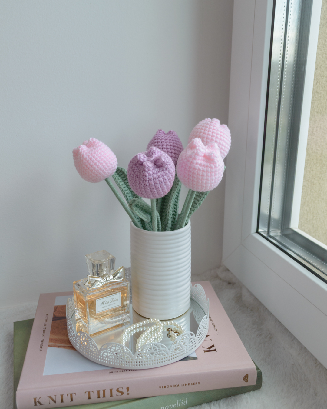 Roosad ja lillad tulbid 5tk - Image 3