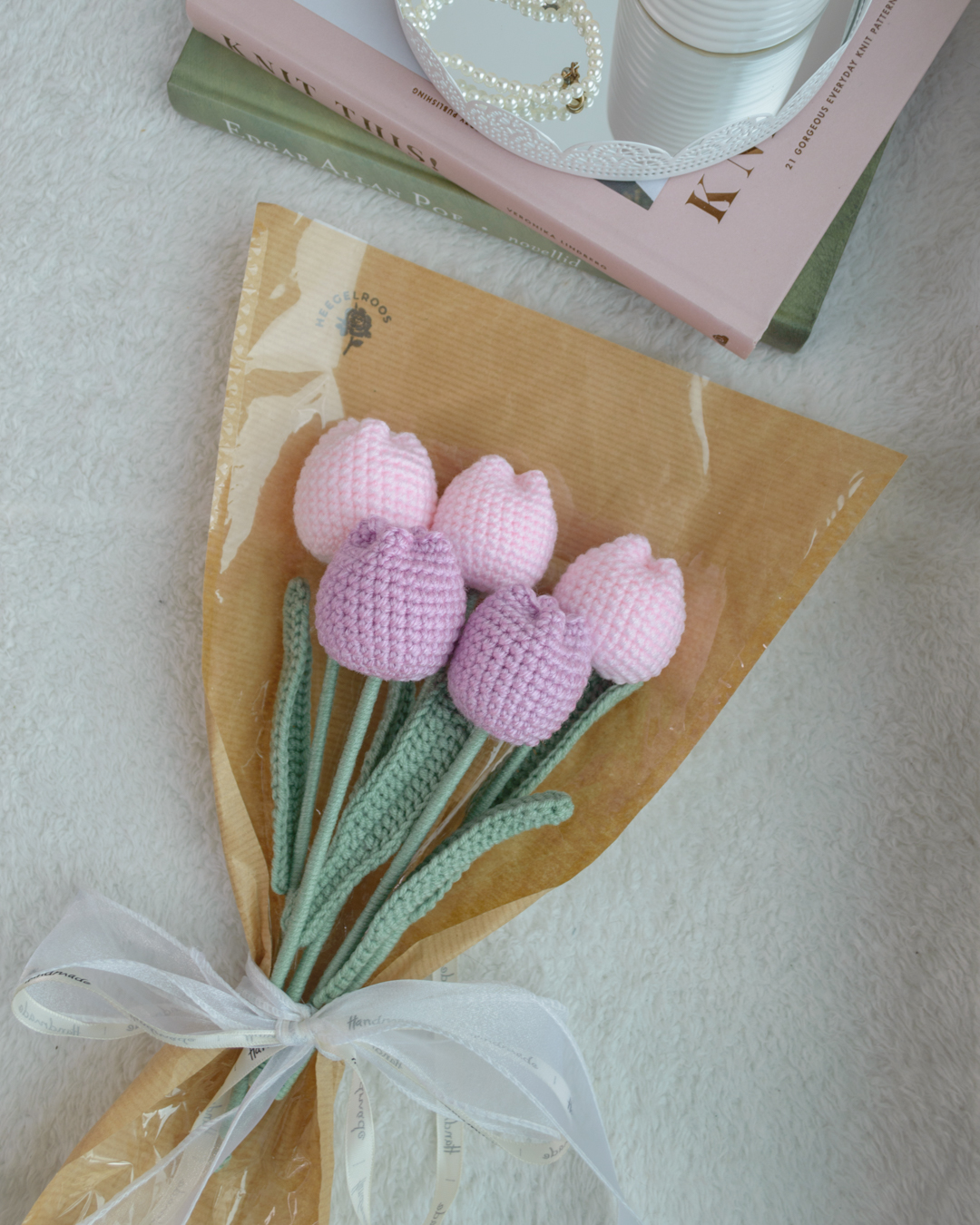 Roosad ja lillad tulbid 5tk