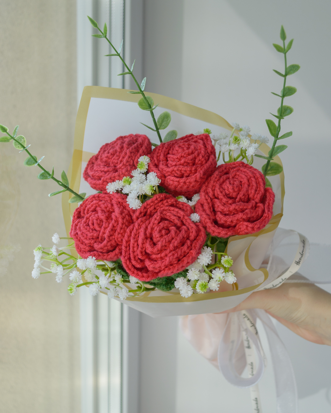 Punane roosikimp (5 roosi) - Image 3