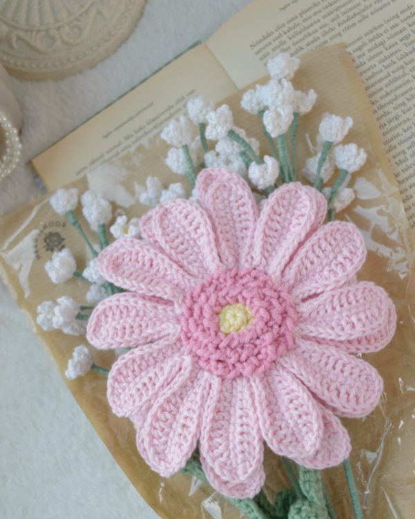 Roosa gerbera ja kipslilled (kokku 4 oksa) - Image 2