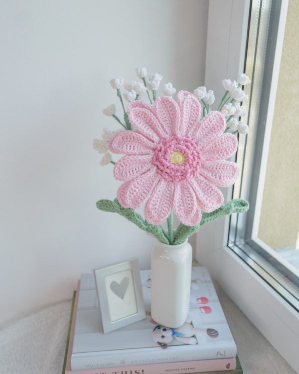 Roosa gerbera ja kipslilled (kokku 4 oksa) - Image 5