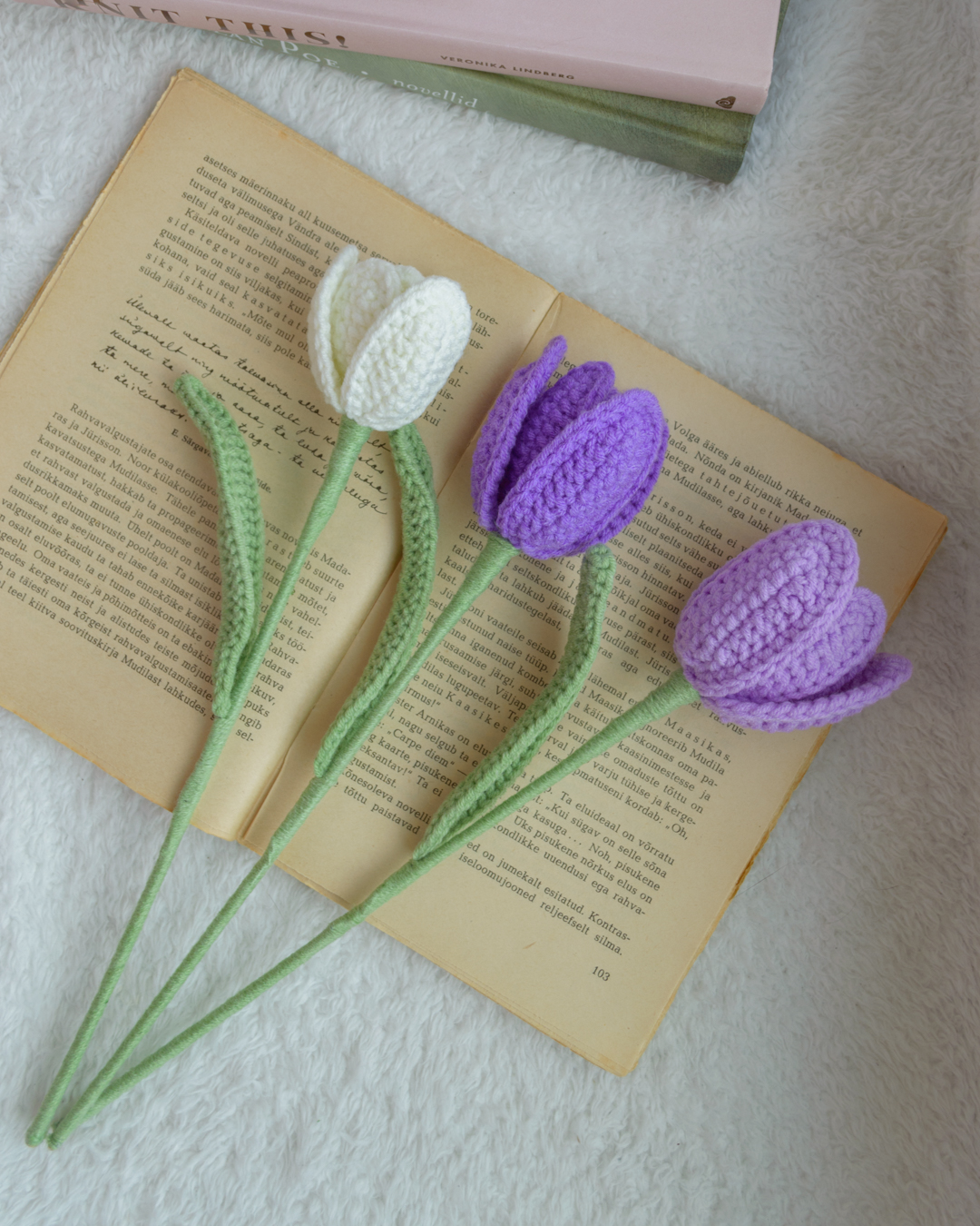 Lillad ja valged avatud tulbid (8 lille) - Image 4