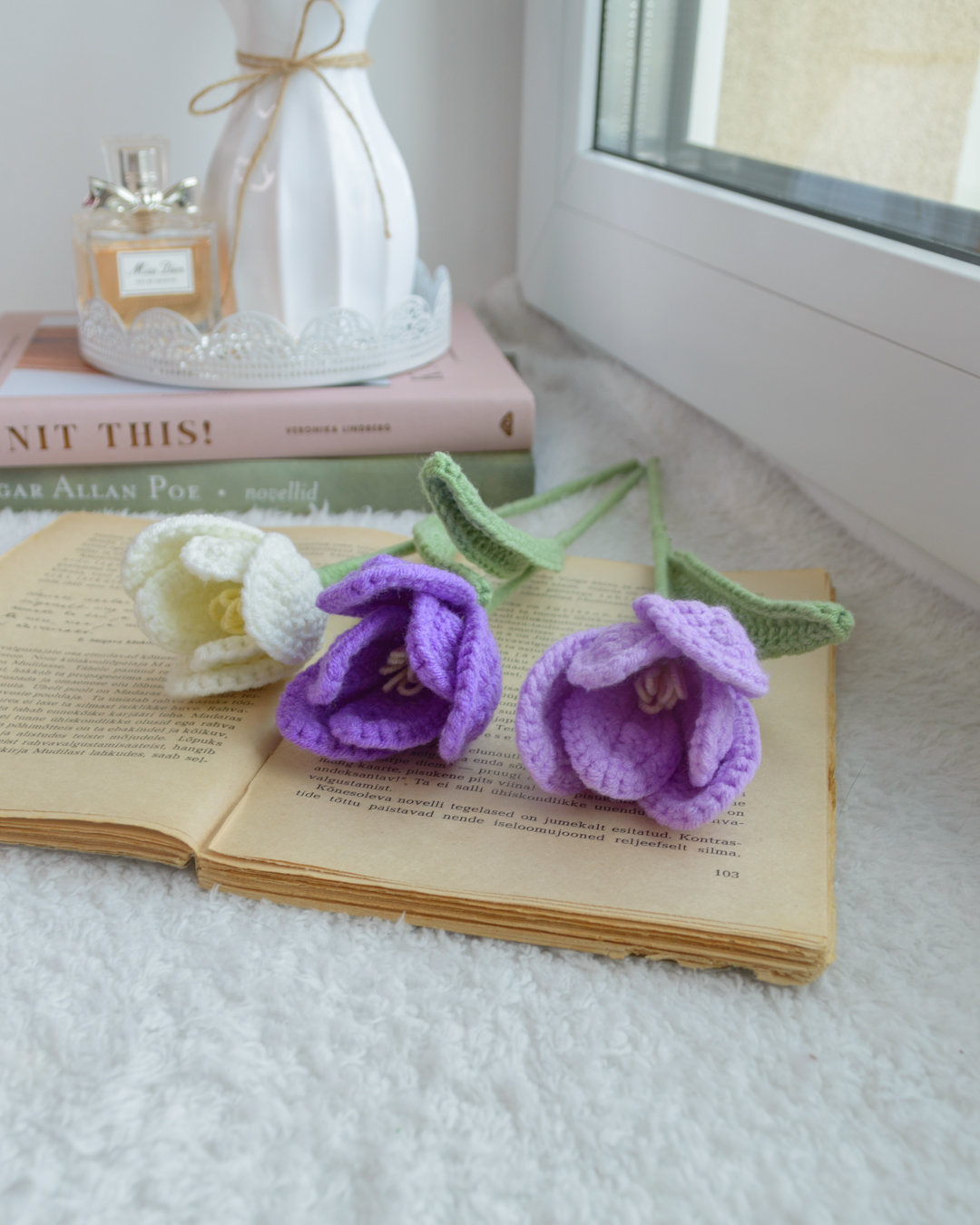 Lillad ja valged avatud tulbid (8 lille) - Image 5