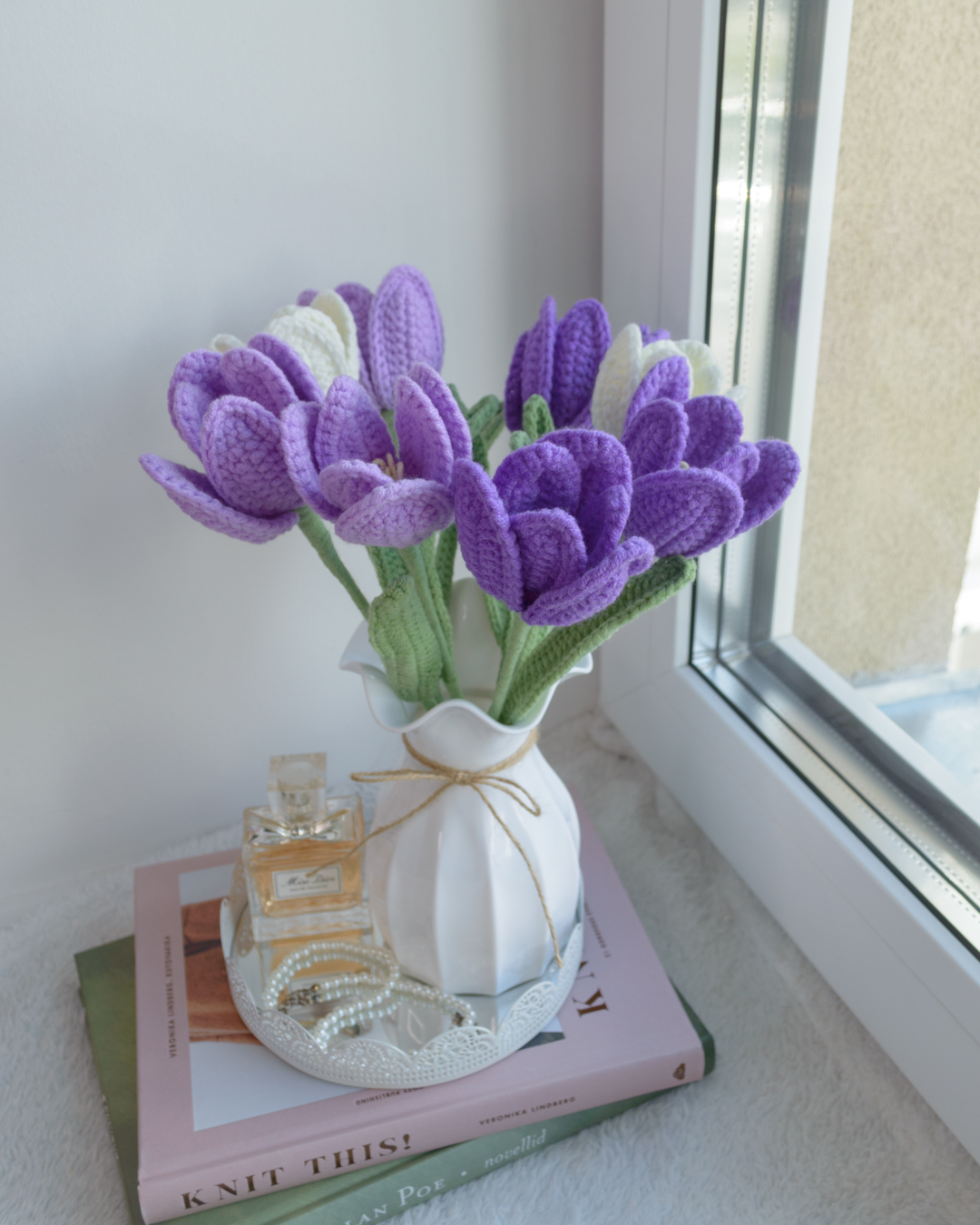 Lillad ja valged avatud tulbid (8 lille) - Image 3