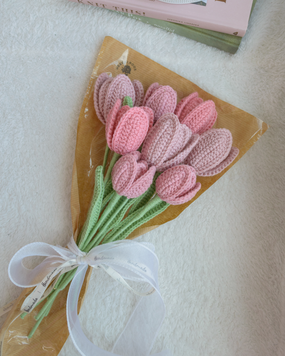 Roosad avatud tulbid (8 lille)