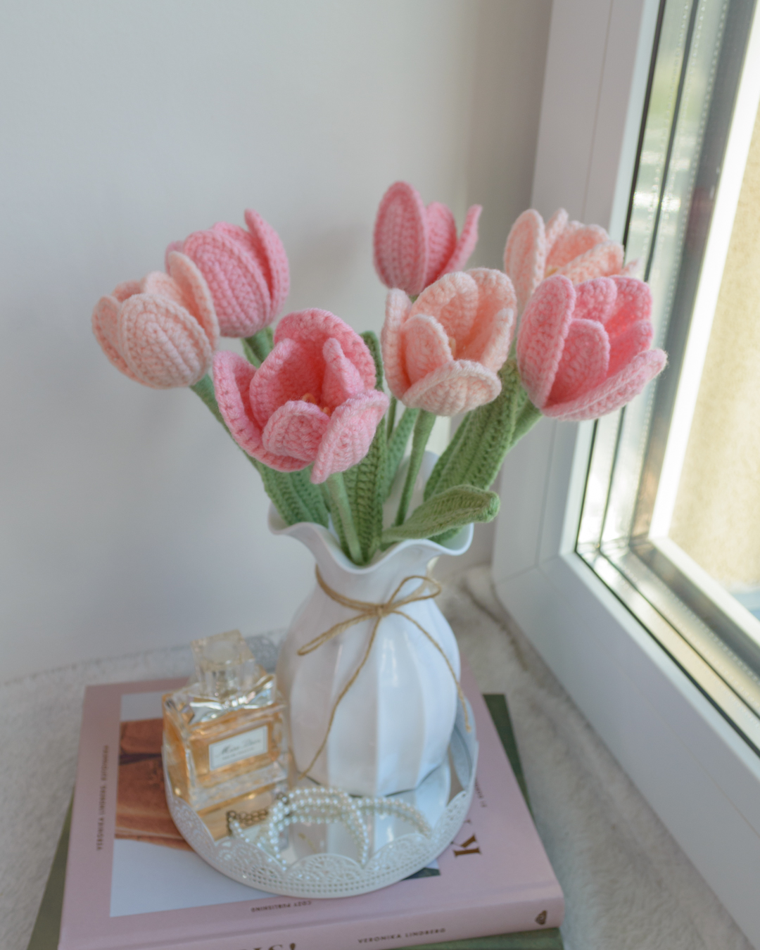 Roosad avatud tulbid (7 lille) - Image 3