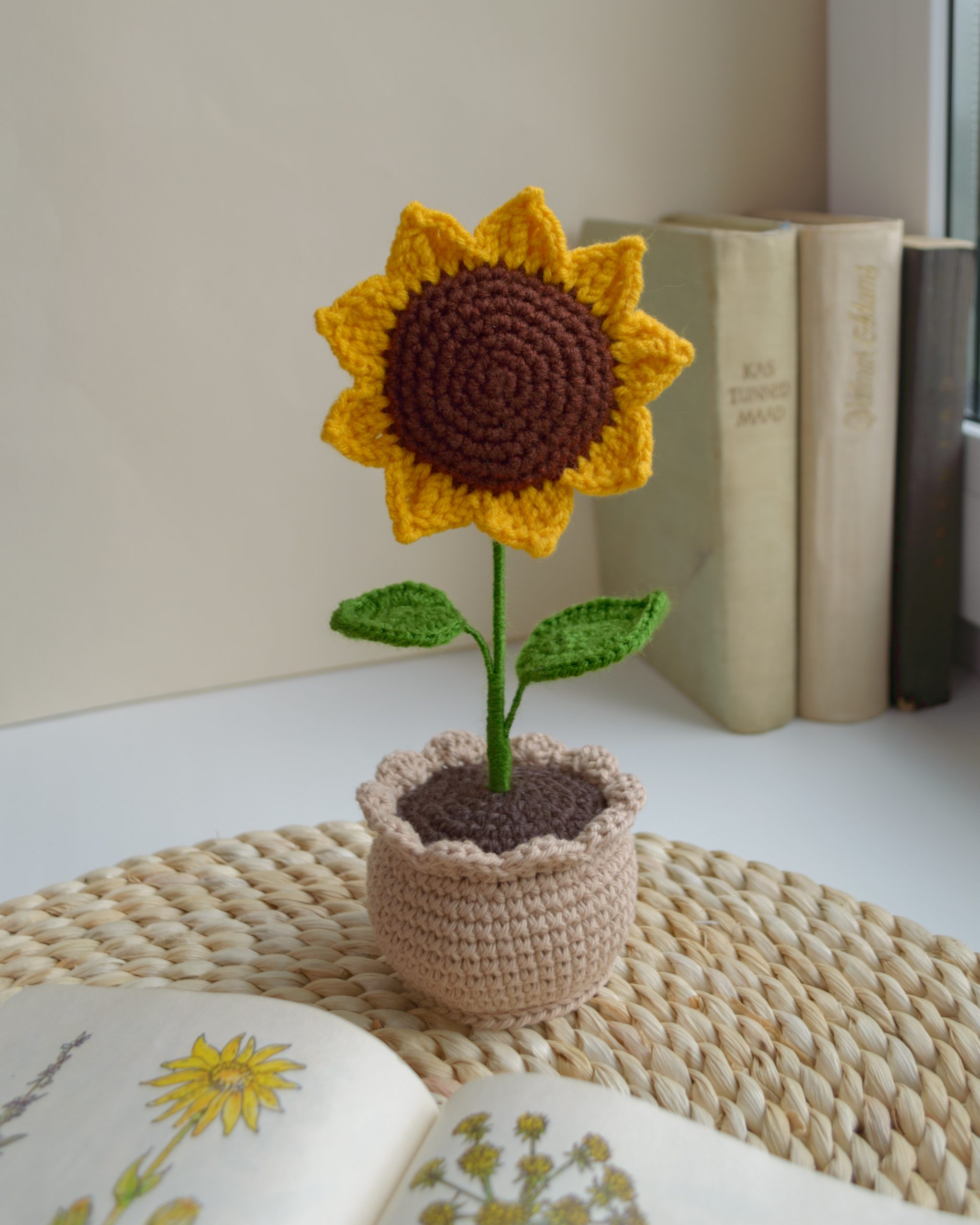 Päevalill helepruunis potis 22cm