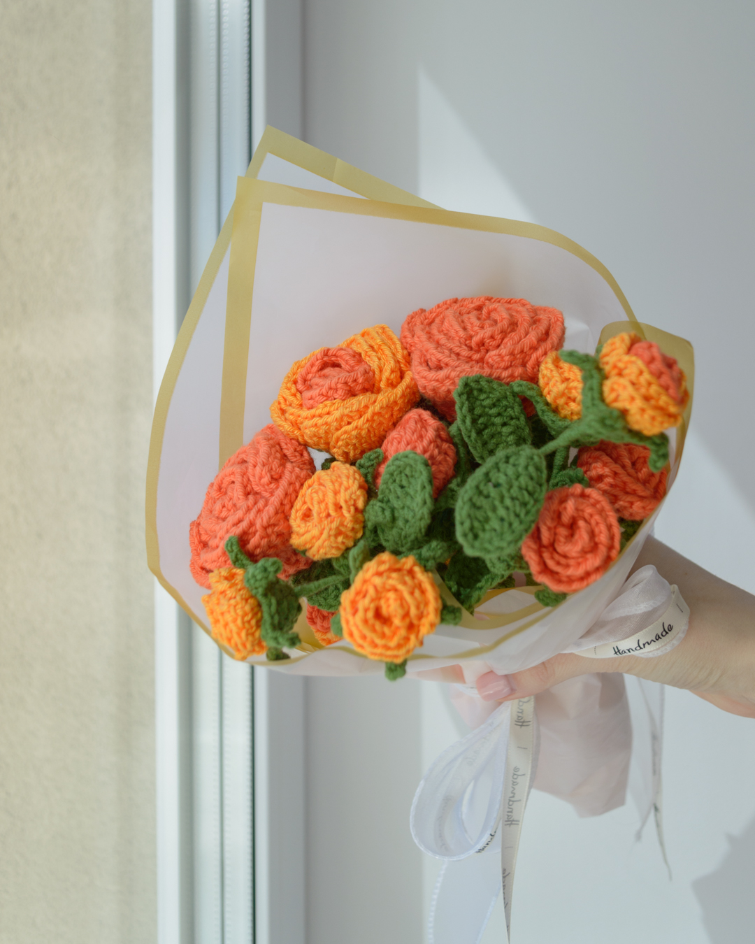 Oranžid suured ja väikesed roosid (5 oksa, 13 roosiõit) - Image 2