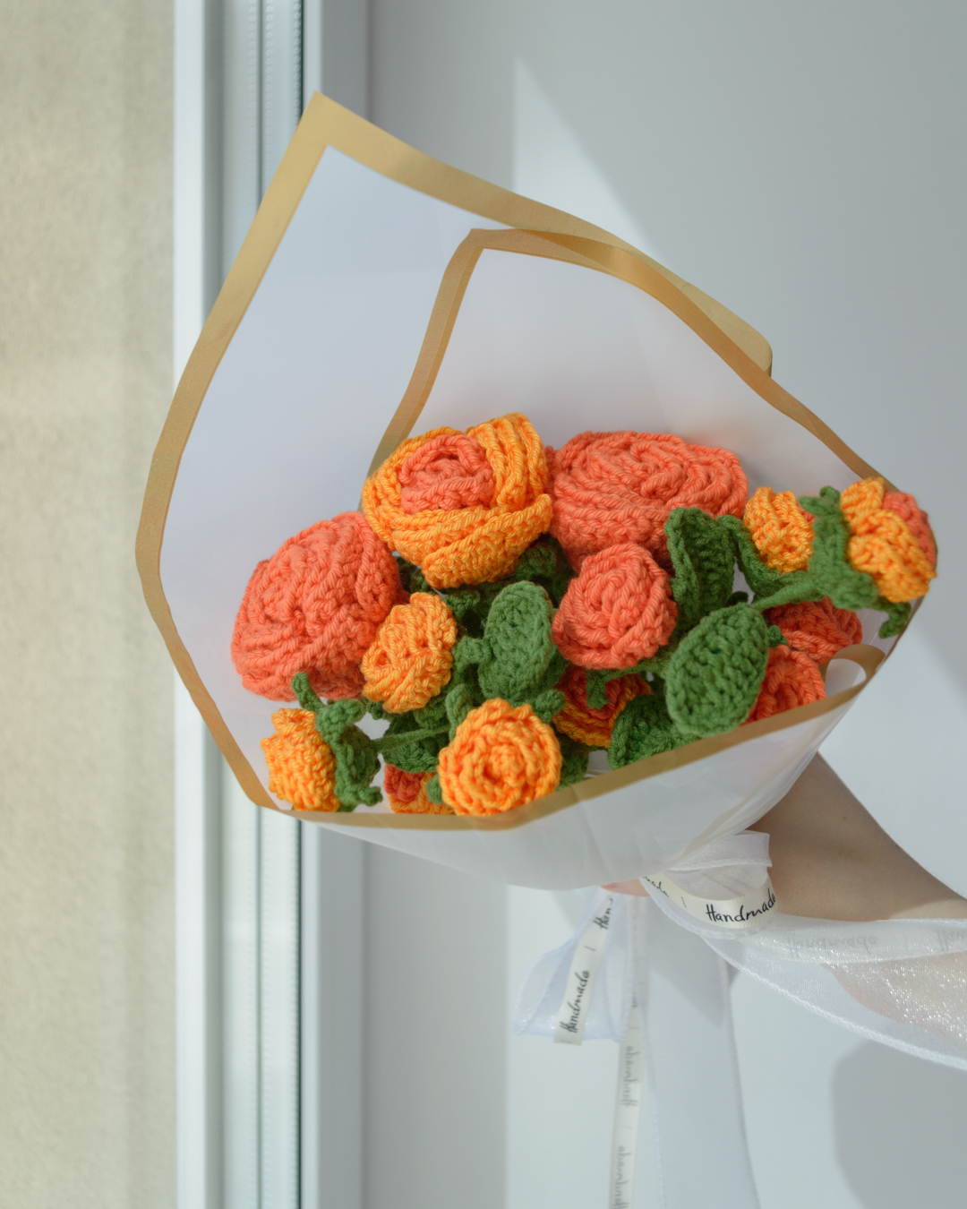 Oranžid suured ja väikesed roosid (5 oksa, 13 roosiõit) - Image 3