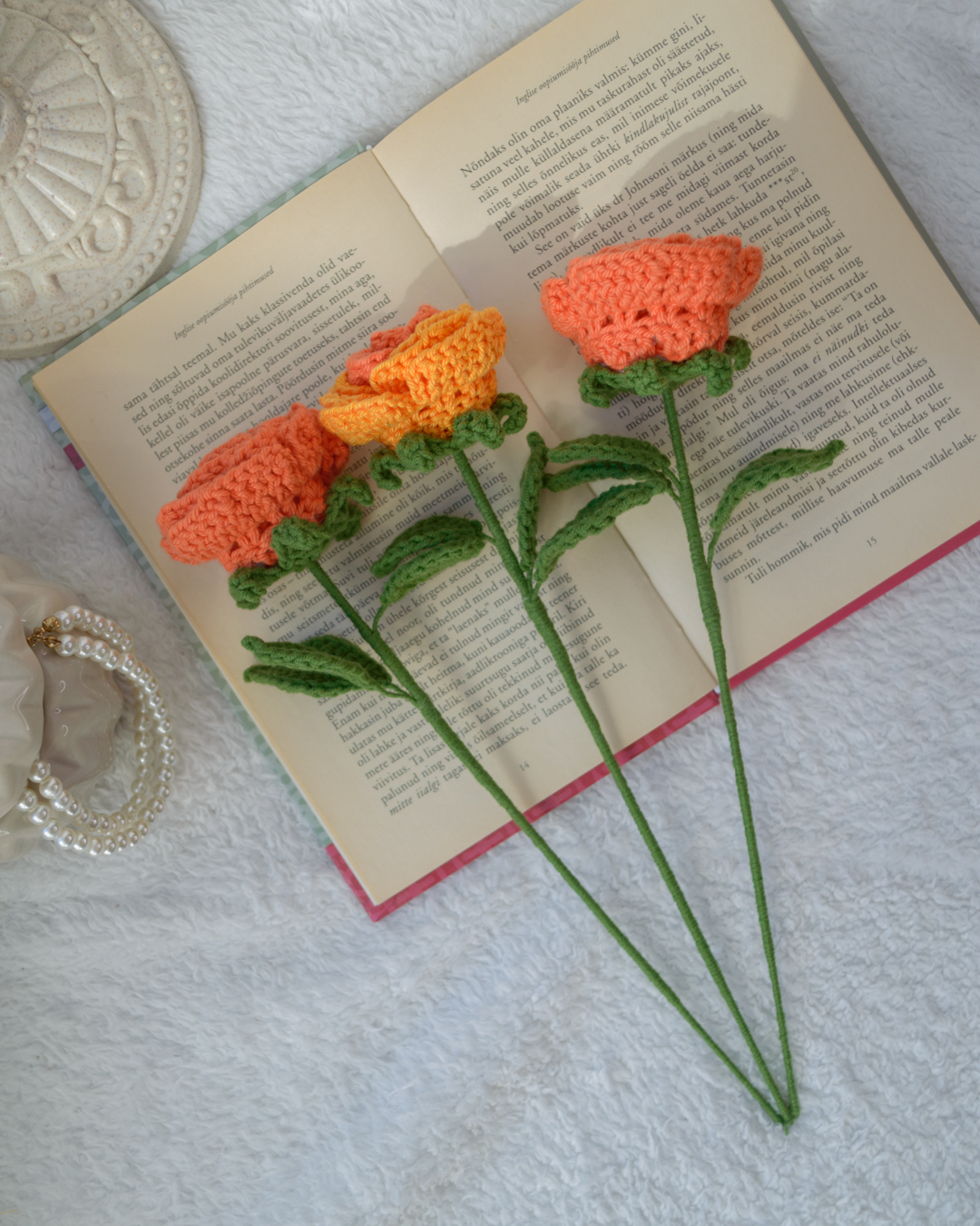 Oranžid suured ja väikesed roosid (5 oksa, 13 roosiõit) - Image 4