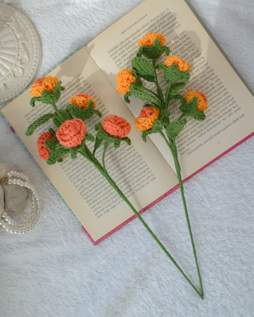 Oranžid suured ja väikesed roosid (5 oksa, 13 roosiõit) - Image 6