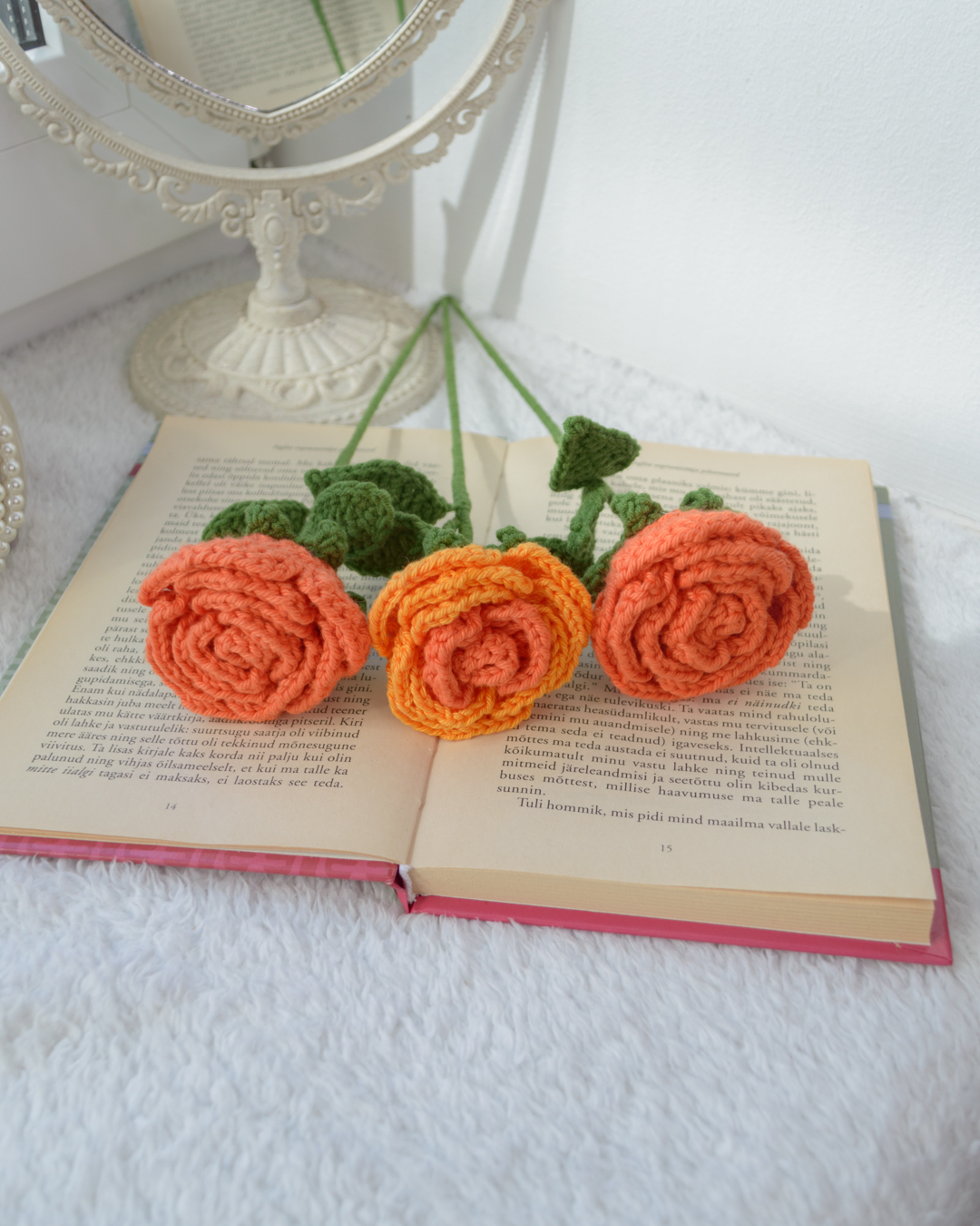 Oranžid suured ja väikesed roosid (5 oksa, 13 roosiõit) - Image 5