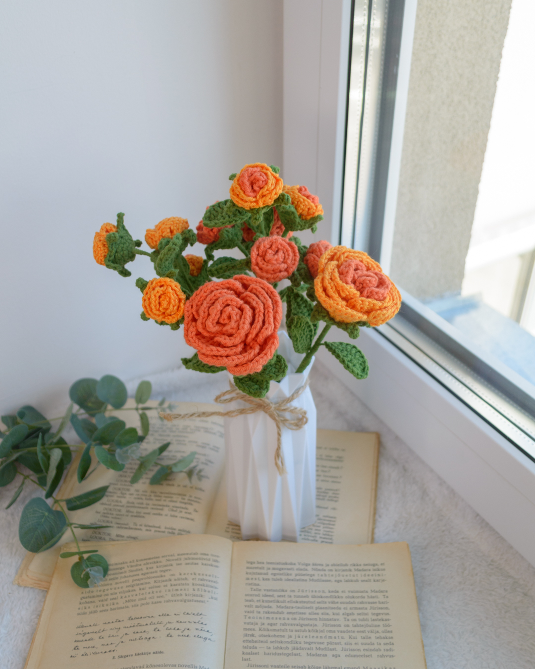 Oranžid suured ja väikesed roosid (5 oksa, 13 roosiõit) - Image 8